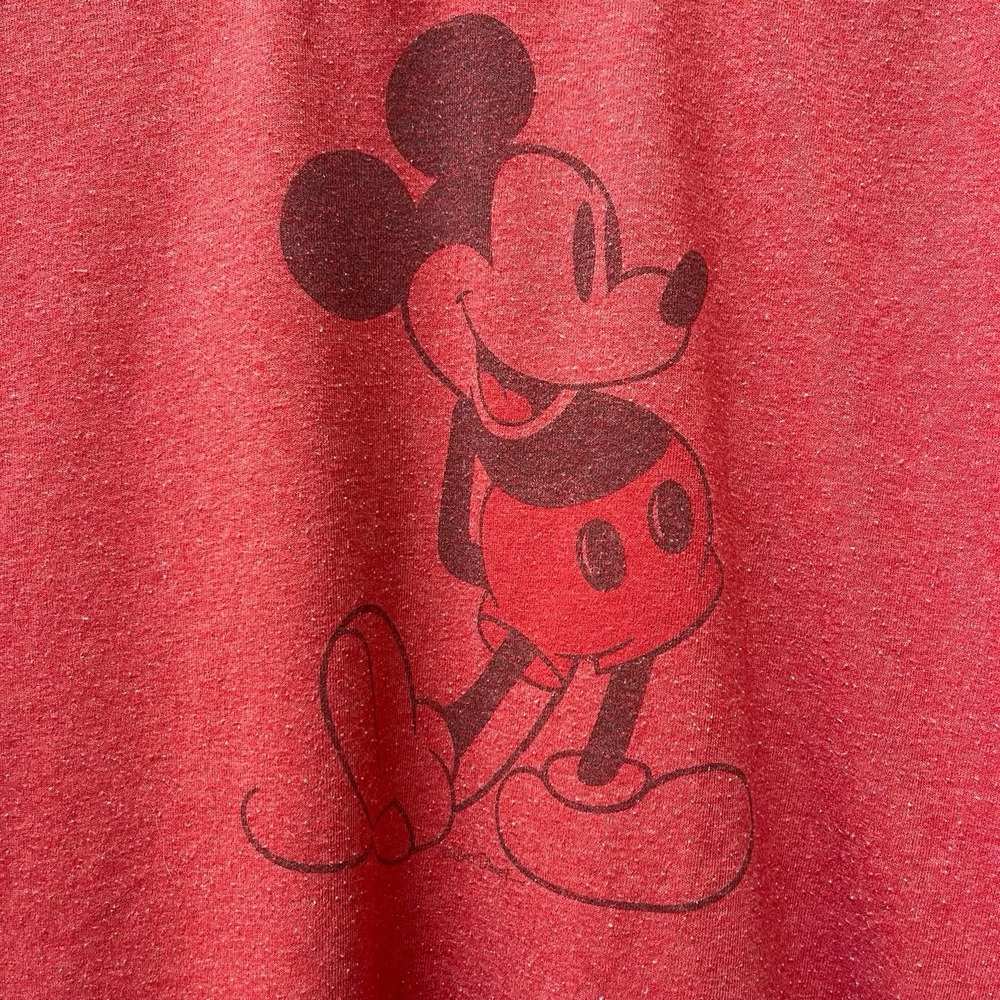 Vintage Disney Store Classic Mickey Mouse Men's Small Red Ringer T-Shirt